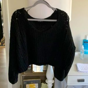 Black knit cropped sweater